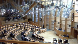 Das Schottische Parlament von innen.